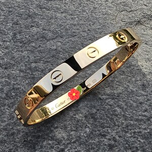 Cartier Love Bangle Bracelet Classic Size 17 18k Yellow Gold Box Papers 7350