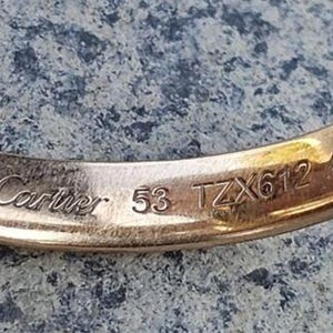 Cartier Trinity Ring Band Rolling 18k Rose White Yellow Gold Sz 53 Us 6.5