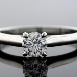Cartier Diamond Engagement Ring Solitaire .38ct D Vs2 Gia Round Platinum Size 5