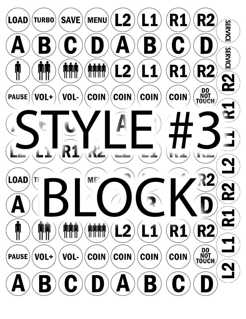 Custom Arcade Button Labels for Arcade. Etsy