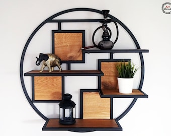 Etagère ronde de style loft, étagère ronde