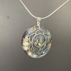 Chakra Orgonite Pendant | Protective Amulet with Crystals | Handmade | Sacral Chakra Talisman with Gemstones like Blue Topaz