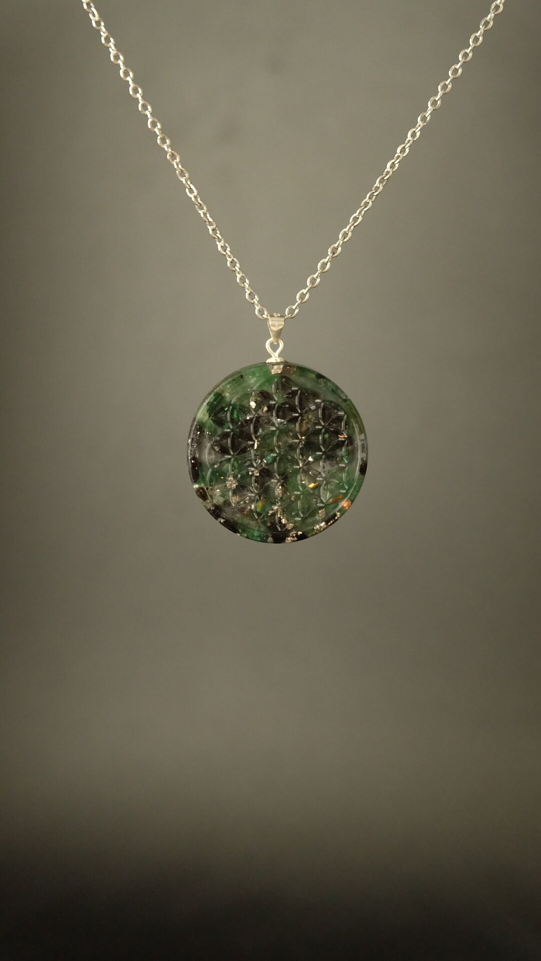 Flower of Life Orgonite Amulet Sacred Geometry Pendant Made of ...