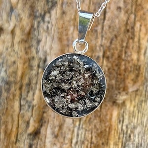 Platinum leaf orgonite amulet made of 925 sterling silver