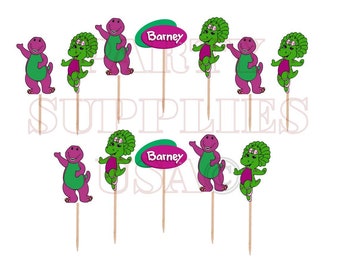 barney cake topper etsy