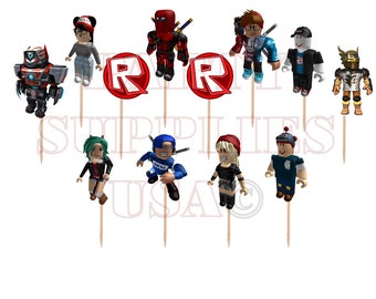 Roblox Etsy - roblox cupcake toppers made from premium cardstock paper select 12 24 or 36 pc