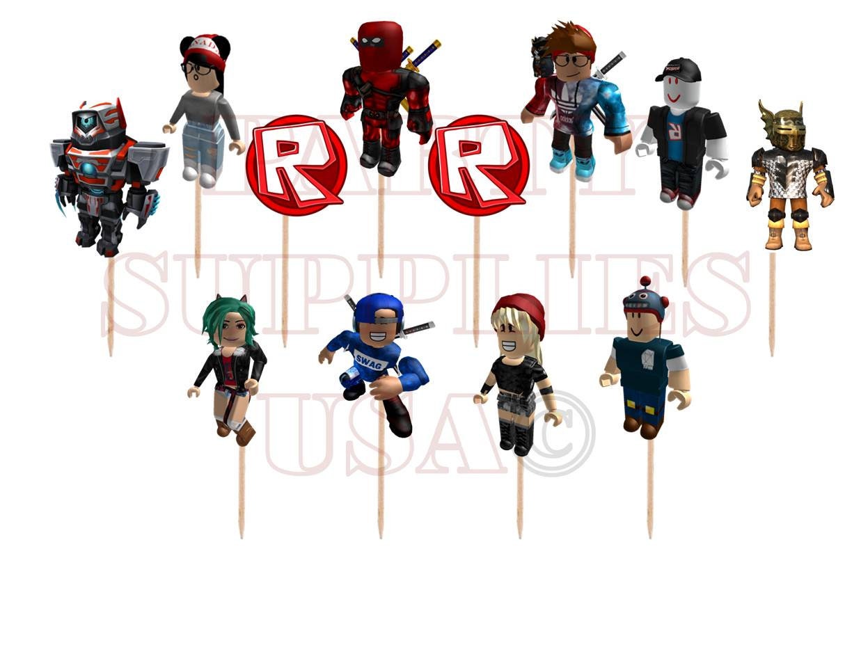 Roblox Cupcake Toppers Made From Premium Cardstock Paper Select 12 24 Or 36 Pc - 