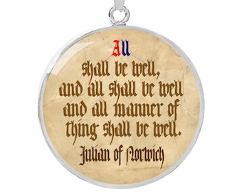 Julian of Norwich Quote Necklace, Baptism Gift