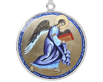 Guardian Angel Medal, Personalized Necklace, Baptism Christening Gift