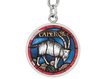 Capricorn Zodiac Keychain, Personalized Birthday Gift