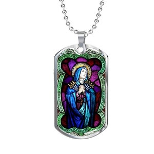 Our Lady of Sorrows, Mother of Sorrows, Our Lady Dolours, Seven Sorrows Mary, Sorrowful Mother, Our Lady of Piety pendant necklace