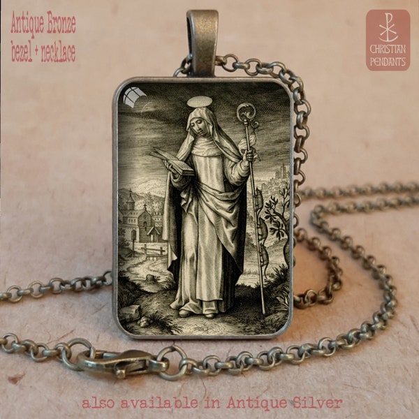 St Gertrud, Patron travelers, Patron gardeners, Patron cats, pendant necklace keychain, Saint Gertrude Nivelles, St Geretrude, St Geretrudis