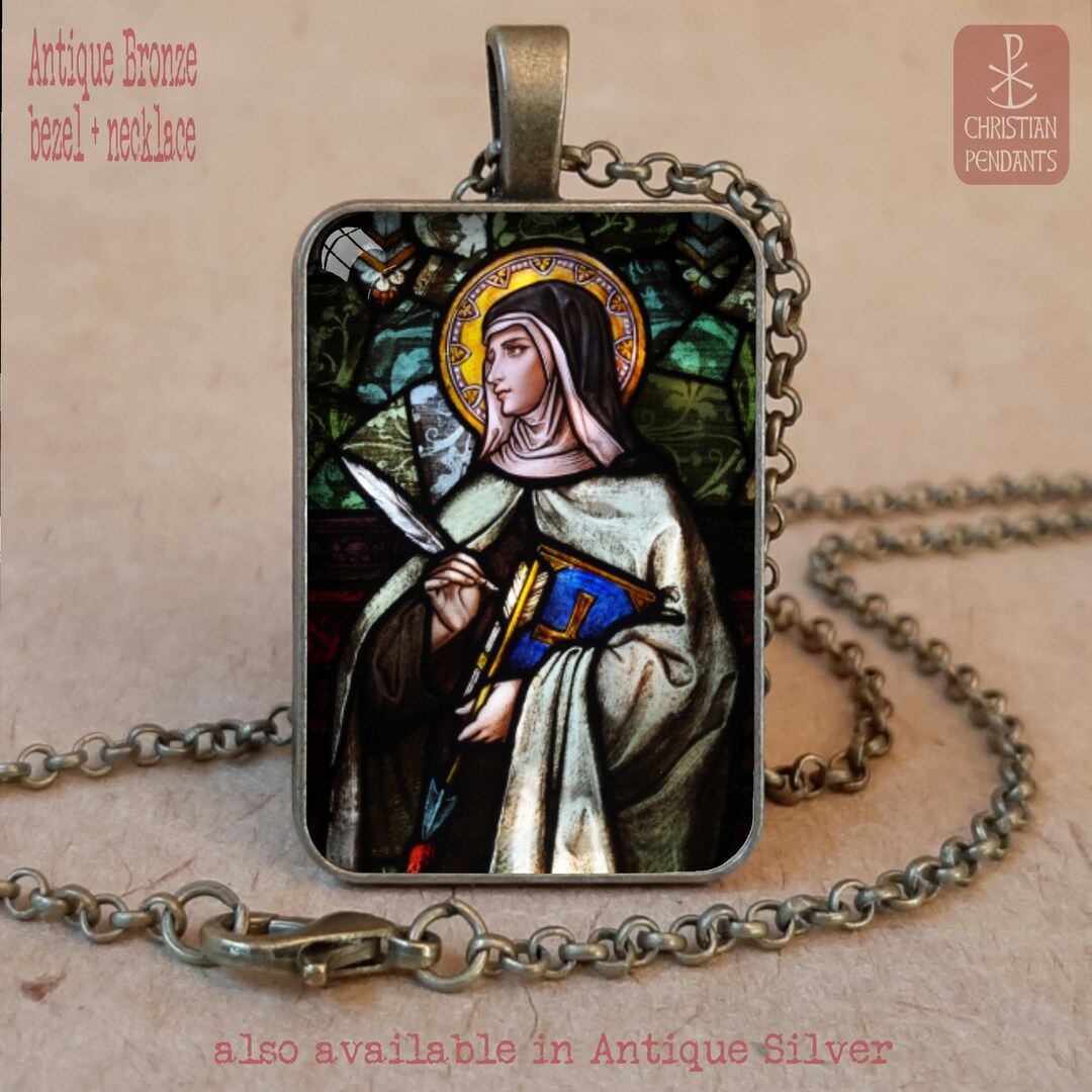 Saint Teresa Of Avila Color - Available In Solid 10K And14K Yellow Or