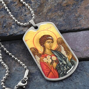 Archangel Barachiel Dog Tag military pendant necklace
