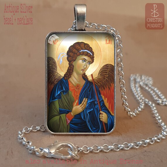 LuxusKollektion Kette Und Anhänger Set Halskette 925 Sterlingsilber Heilige St Erzengel Michael Halskette.13