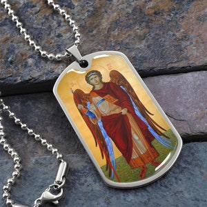 Archangel Michael Dog Tag necklace