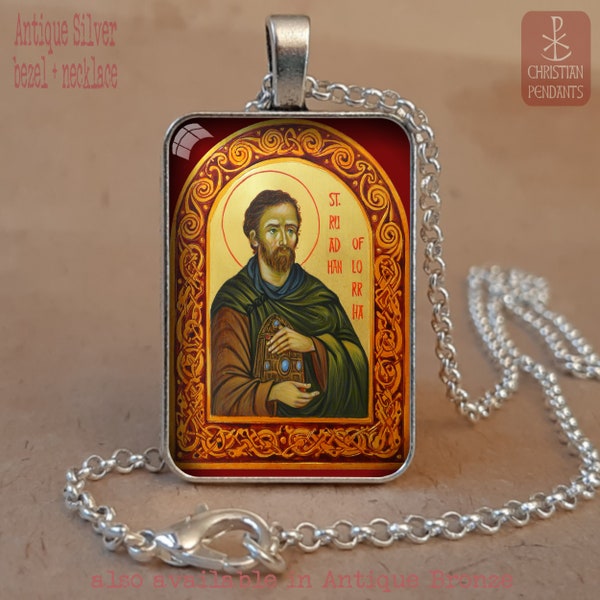 Saint Rowan icon, Saint Ruadan Lorrha, St Ruadhan Lorrha, Saint Rodan icon, Irish Saint gift, Celtic Saint gift, Irish Saint jewelry gift