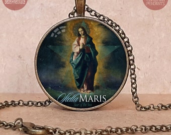 Stella Maris, Our Lady Star of the Sea, Our Lady of Grace, Virgin Mary necklace, Virgin Mary pendant, Virgin Mary keychain, Catholic Gifts