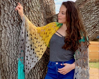 Cool Breeze colorful shawl crochet pattern