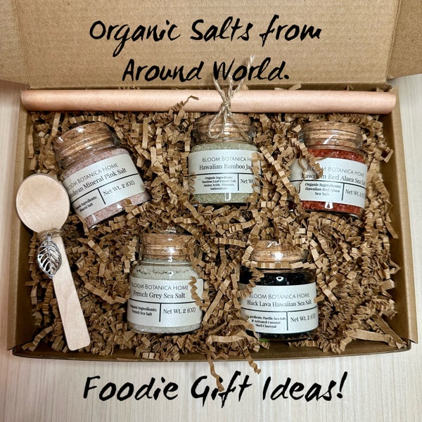 Salts From Around The World Gift Set | Artisanal Salts with Cooking Ideas | Foodie Gift Ideas | Holiday Gift Set | Gourmet Salts|