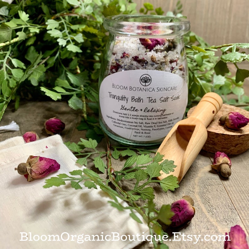 Organic Bath Tea Salt Soak Herb Bath Tub Tea Herbal Bath Etsy