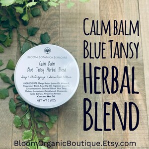 Blue Tansy Calm Balm|  Moisturizer| Dry Skin| AntiAging Skincare| Acne Prone Skin| Azulene| Moroccan Chamomile| Blue Tansy Essential Oil.