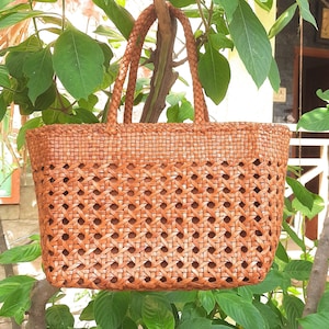 ALTICA Genuine Leather Hand Woven Cuboid Shaped Ladies TOTE Bag - MELISSA