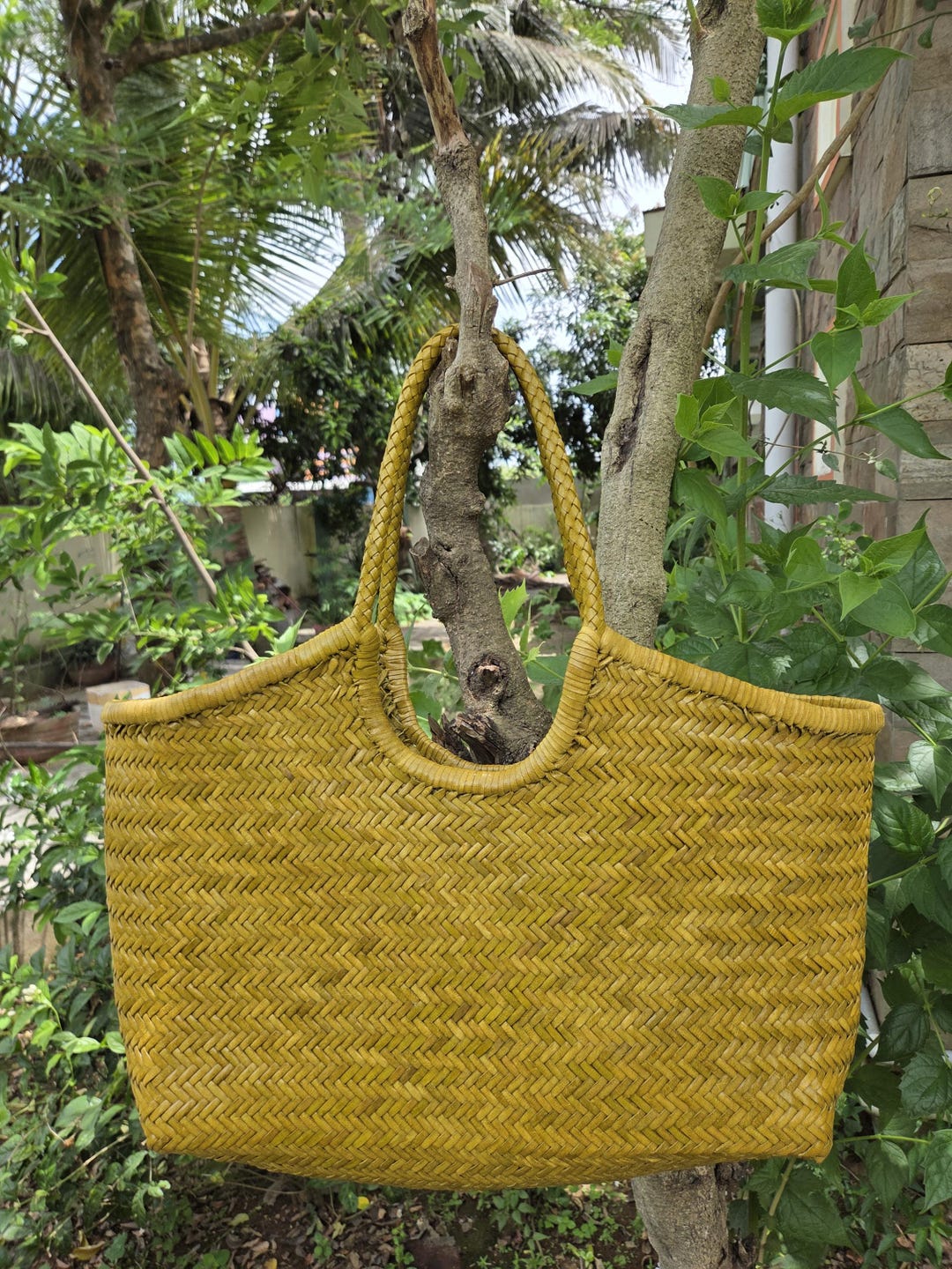 Leather Hand Woven Ladies Tote Bag - MONALISA - Etsy