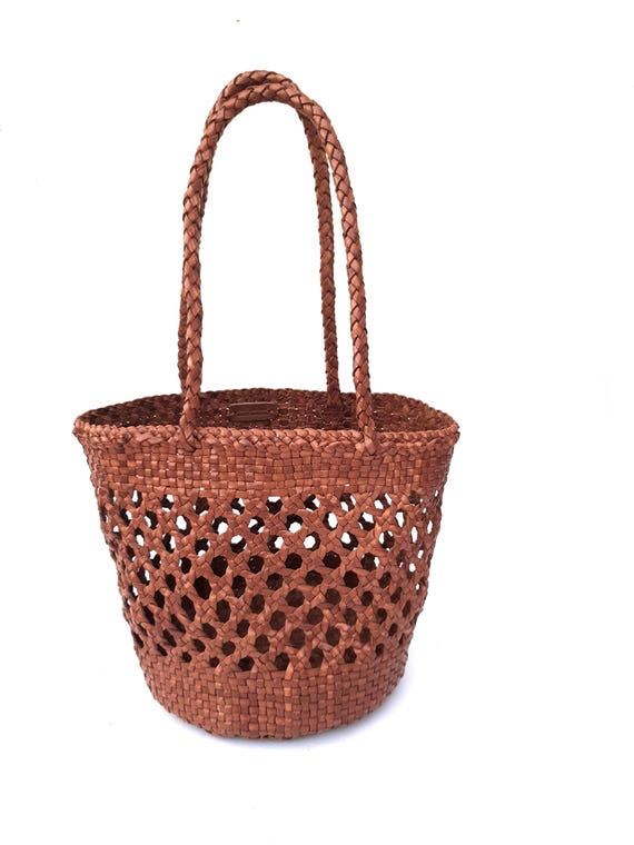 ALTICA ELENA – Open Weave Hand-Braided Leather Tote