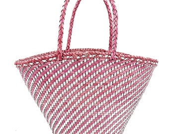 ALTICA Genuine Leather Hand Woven Double Jump Conical Shaped Tote Bag - OLYMPUS (Dual Tone)