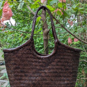 ALTICA Echtleder Handgewebte Damen Hobo Tasche - MONALISA - Dunkelbraun