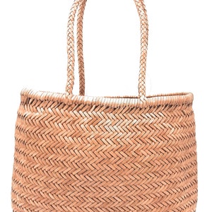 ALTICA Echtleder Handgewebte Dreifachsprung Bambus Style Damen Tragetasche - MARIANA