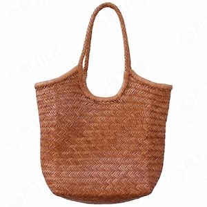 ALTICA Echtleder handgewebt Dreifachsprung Bambus Stil Damen vertikale HOBO Tasche - DENALI