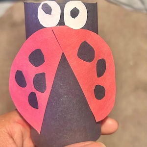 Figura di Coccinella realizzata con un rotolo di carta igienica