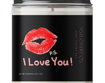 I Love You Soy Candle | Kisses | Boyfriend | Girlfriend | Valentines | V Day | Valentines Gift | Anniversary