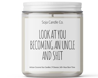 Uncle Pregnancy Announcement Soy Candle: Becoming an Uncle Gift