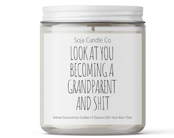 Grandparent Pregnancy Reveal Candle: New Baby Announcement