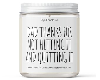 Dad Thanks Candle: Funny Father's Day Gift, Gift for Dad, Gift for Bonus Dad, Mens Gifts, Stepdad gift, Fathers Day Gift, Fathers day,