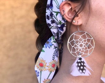 Handgjorda drömfångarörhängen: Boho-hängande accessoarer i sterlingsilver, festivalgåvor för kvinnor