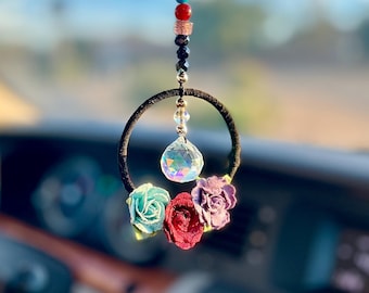Leuchtendes Prisma Wohnkultur • Regenbogen Prisma Fenster Accessoires • Lichtfänger Boho Geschenke • Blüten Edelsteine