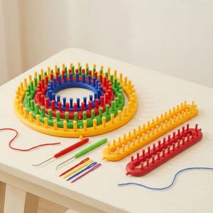 Olikraft Knitting Loom Kit – A Set of Round & Long Looms with Picks
