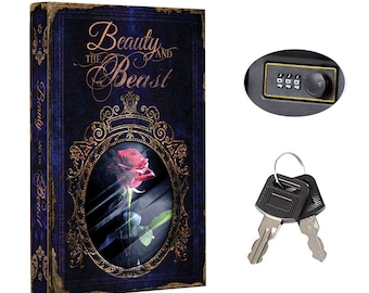 Real Pages Portable Diversion Book Safe - Hollowed Out with Hidden Secret Compartment (Beauty and the Beast)