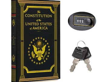 Real Pages Portable Diversion Book Safe - Hollowed Out with Hidden Secret Compartment (The Constitution of The United States of America)