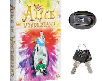 Real Pages Portable Diversion Book Safe - Hollowed Out with Hidden Secret Compartment (Alice in Wonderland)