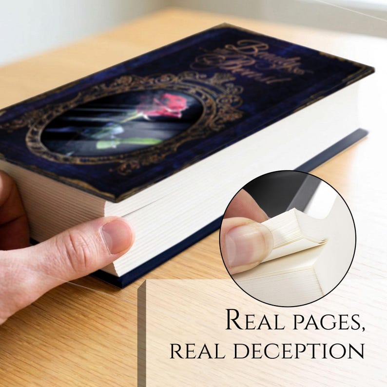 Real Pages Portable Diversion Book Safe - Hollowed Out with Hidden Secret Compartment (Beauty and the Beast) image 3