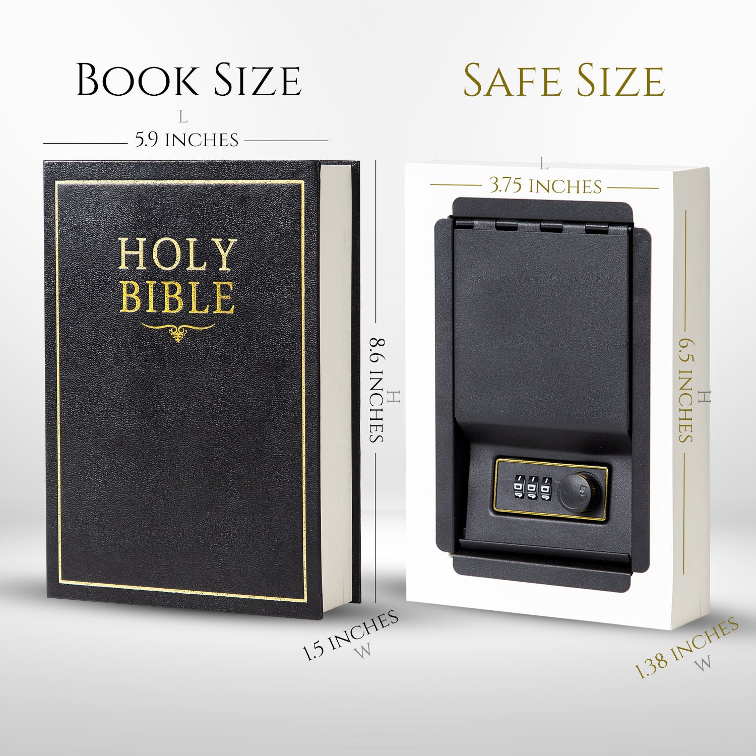 Diversion Book Safe with Combination Lock Hide Money Valuables Hidden Secret Box 