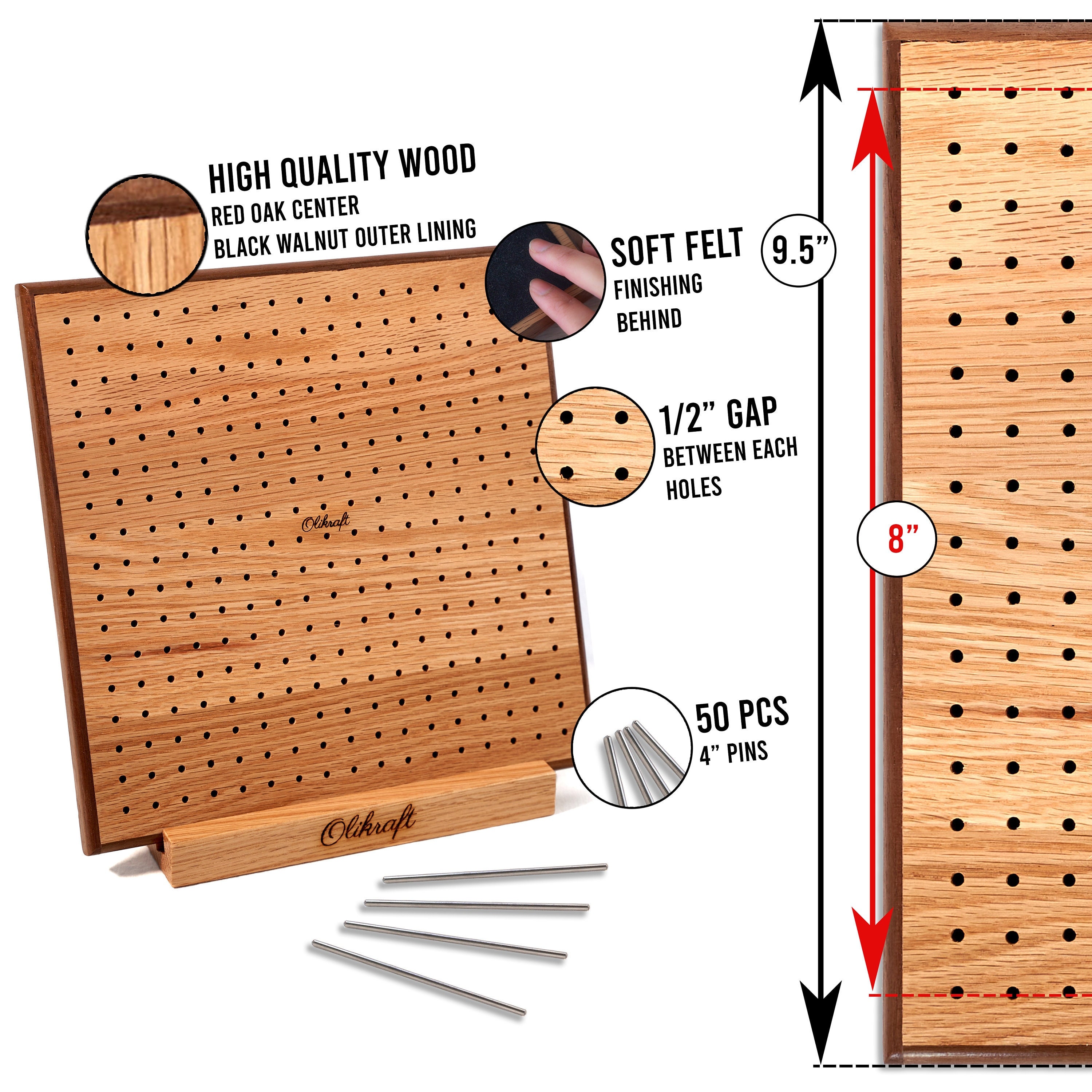 Opry Wooden Blocking Board - two-sided for crocheted granny squares