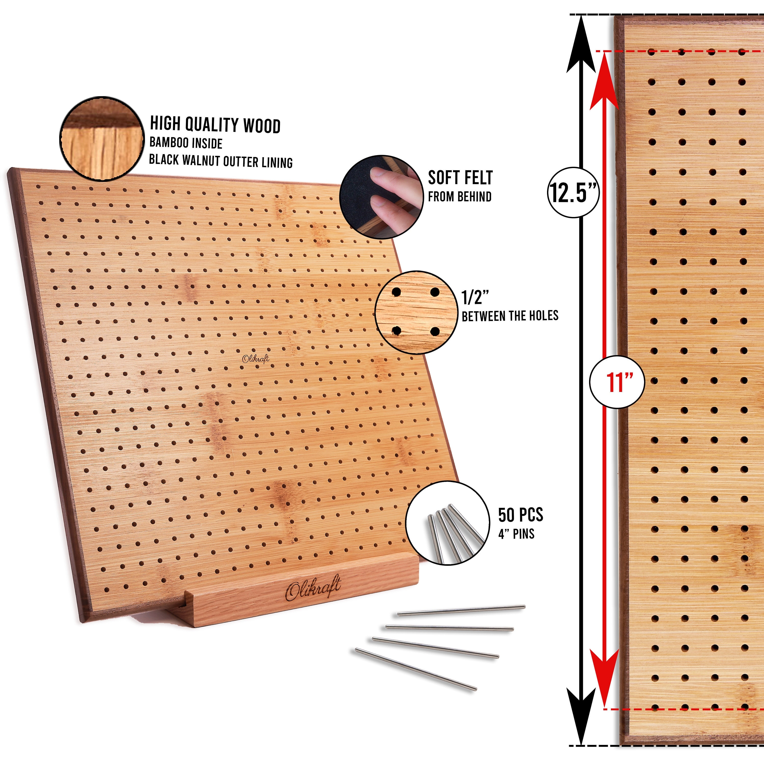 Bamboo Wooden Board For Knitting Crochet And Granny Squares - Temu