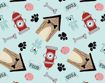Paw-Sitively Awesome - Sweet Cee Creative - Studio E Fabrics - 7450-11 Lt Blue - 100% Cotton