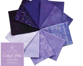 Color Me Orchid by Windham - Precut Fat Quarter Bundle COLMFATQ-12 | 10 Fat Quarters - 100% Cotton